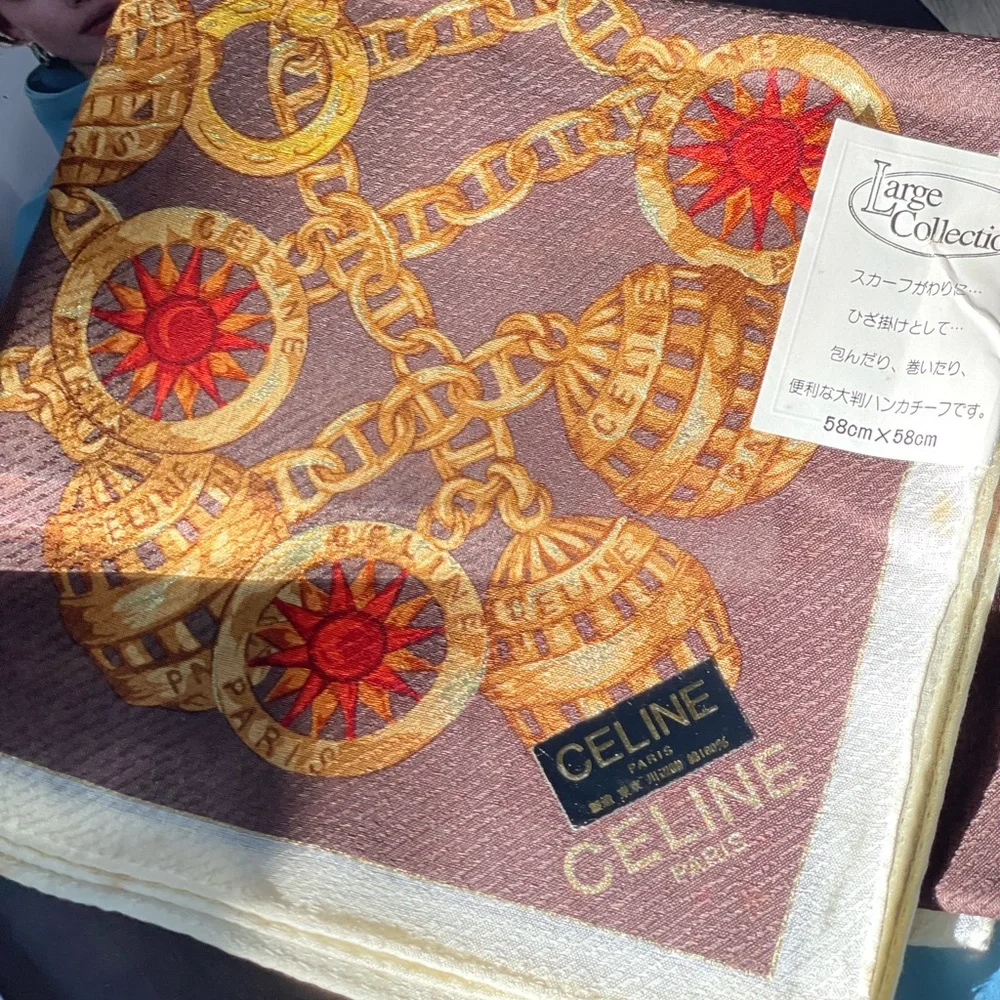 Celine Vintage cotton mini scarf - Picture 7 of 12
